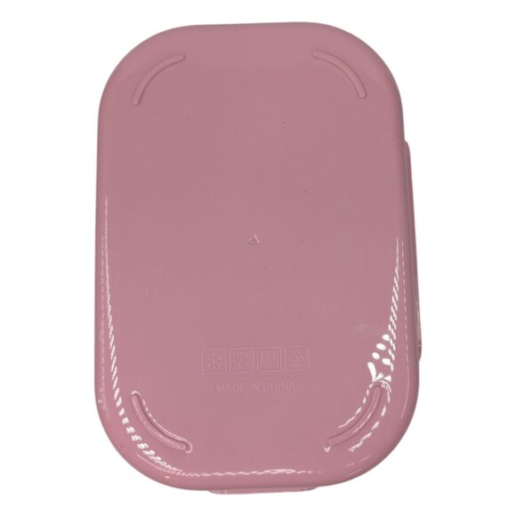 Bento Box Leak Proof Lunch Container Pink Green w/ Lid Fork Spoon 4 Compartment - Picture 14 of 15